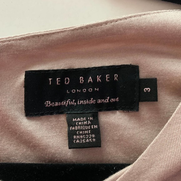 TED BAKER Multi-Color Block Long Sleeve Blouson Dress - Picture 9 of 10